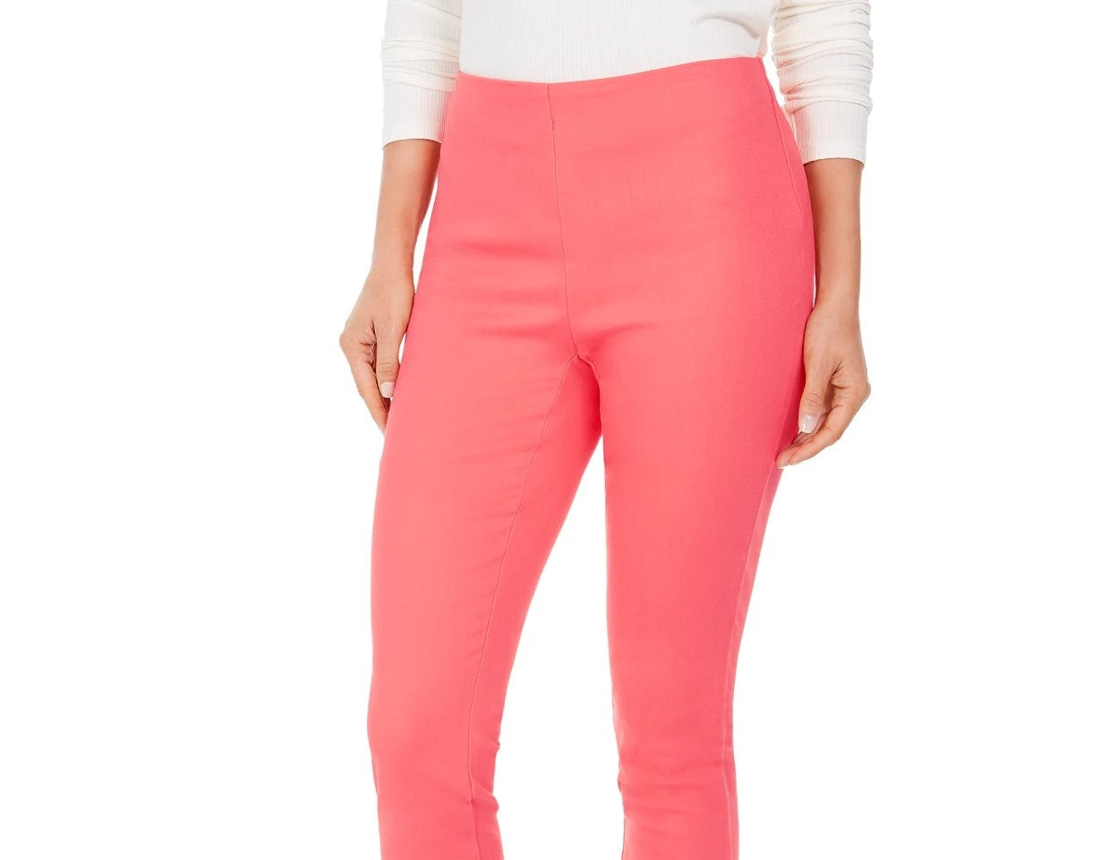 Charter Club Women's Chelsea Twill Tummy-Control Cropped Pants Red Size 18