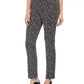 JM Women's Collection Printed Straight-Leg Pants Black Size Extra Small