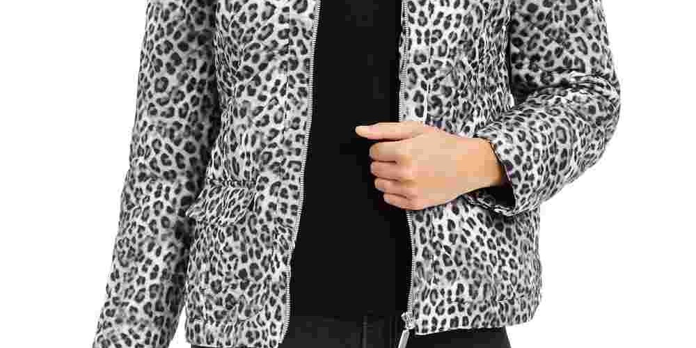 Charter Club Women's Animal-Print Jacket White Size Large