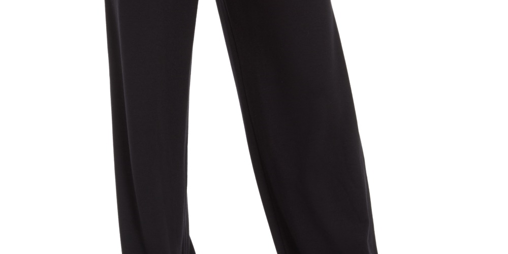 Style & Co Women's Wide Leg Tie Waist Pants Black Size X-Small