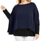 Alfani Women's Plus Layered Look Poncho Top Blue Size 1X