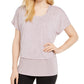 Ideology Women's Snake-Print Burnout Layered T-Shirt Purple Size Large