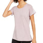 Ideology Women's Mesh-Trimmed T-Shirt Purple Size Small