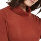INC International Concepts Women's Orange Pinstripe Long Sleeve Turtle Neck Blouse Sweater Red Size XX-Large