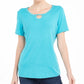 Karen Scott Women's Studded Keyhole Top Black Size Medium