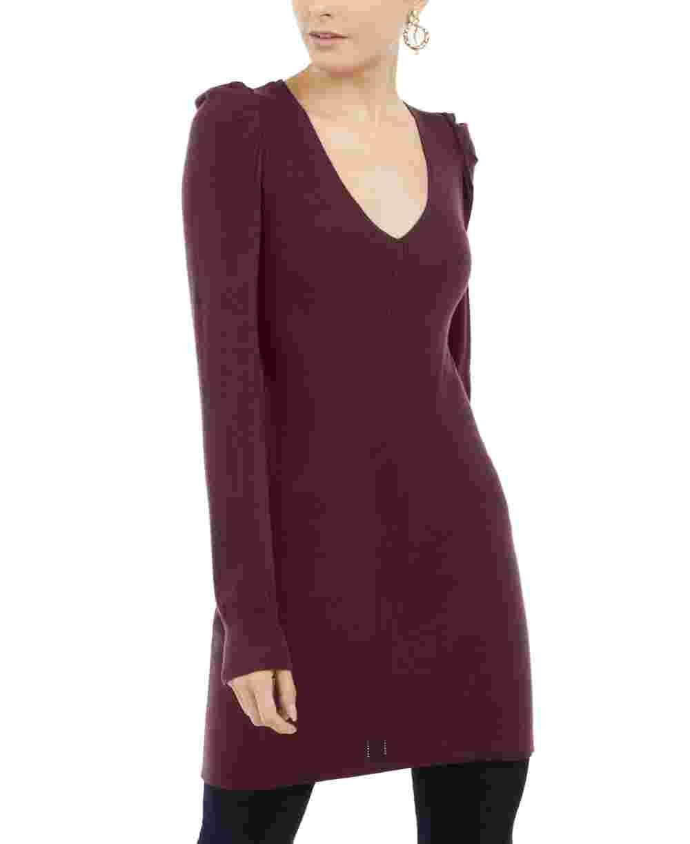 INC International Concepts Women's Puff-Sleeve Sweater Tunic Red Size Extra Small
