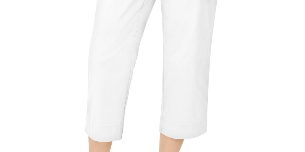 Charter Club Women's Cropped Twill Pants White Size 12