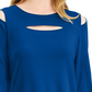Alfani Women's Front Cutout Cold Shoulder Top Blue Size Medium