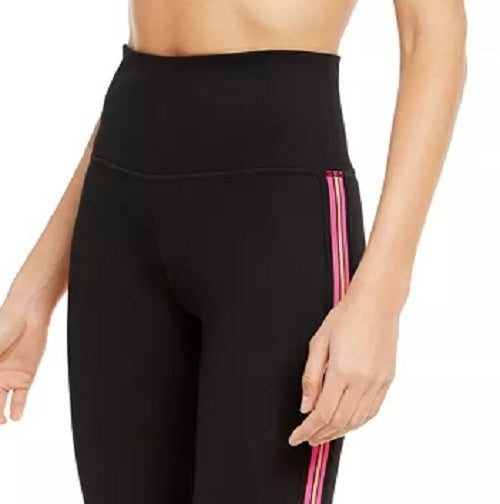Ideology Women's Pop Stripe High-Waist Leggings Black Size X-Small