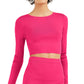 Bar III Women's Bodycon Cropped Crew-Neck Sweater Red Size Large