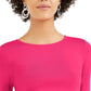 Bar III Women's Bodycon Cropped Crew-Neck Sweater Red Size Large