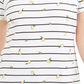 Karen Scott Women's Lemon Stripe Scoop Neck Top White Size Medium