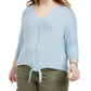 Style & Co Women's Tie Hem Sweater Purple Size 1X