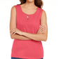 Karen Scott Women's Button Trim Keyhole Tank Orange Size X-Small