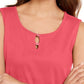 Karen Scott Women's Button Trim Keyhole Tank Orange Size X-Small