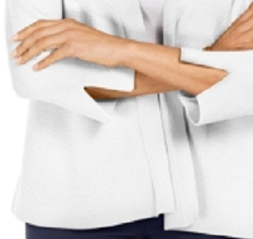 JM Collection Women's Mixed-Ribbed Split-Sleeve Cardigan White Size Small