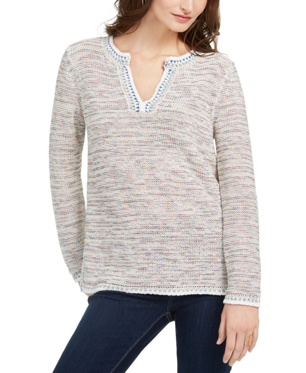 Style & Co Women's Crochet Trim Tunic Pink Size X-Small