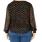 INC International Concepts Women's Polka Dot Tie Front Top Black Size 4X