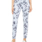 Charter Club Women's Striped Floral Printed Bristol Skinny Ankle Pants Blue Size 6