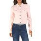 Maison Jules Women's Denim Stretch Jean Jacket Pink Size Small