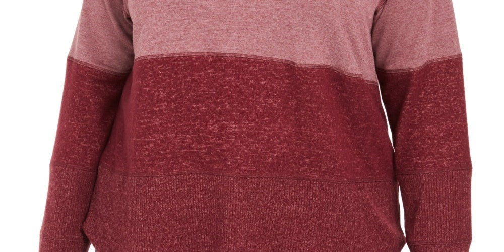 Style & Co Women's Plus Size Colorblocked Hoodie Red Size 3X