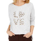 Style & Co Women's Cotton Graphic Sweatshirt Gray Size XX-Large