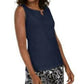 Karen Scott Women's Embellished Keyhole Tank Navy Size Extra Small