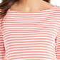 Charter Club Women's 3/4 Sleeve Striped Top Red Size Small