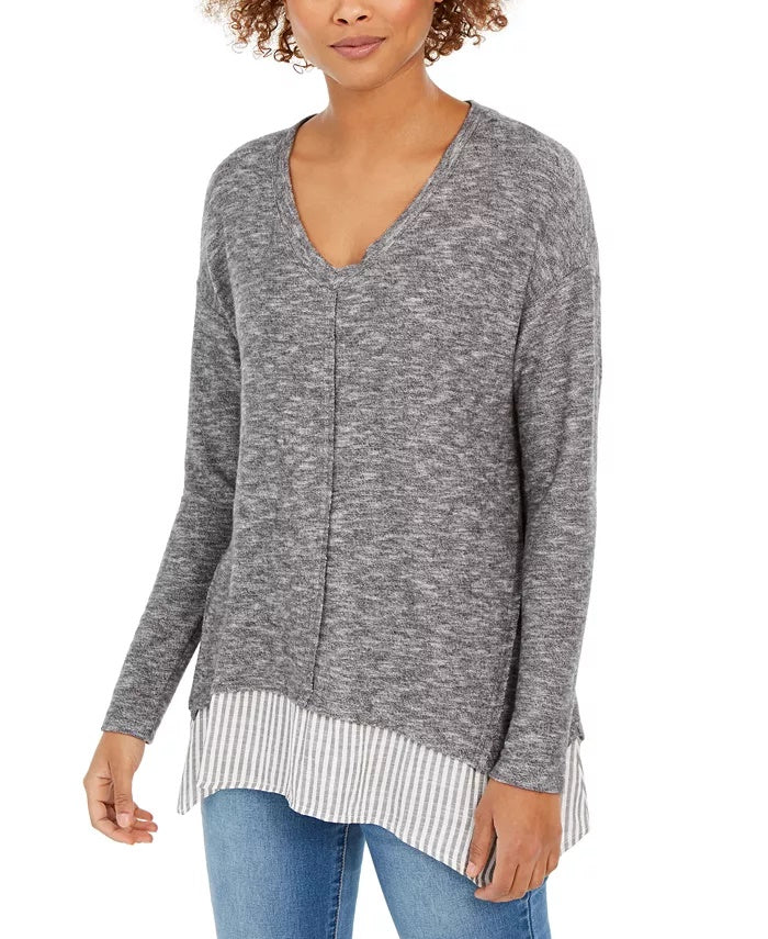 Style & Co Women's Layered-Look Tunic Black Size Small