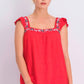 Style & Co Women's Embroidered Flutter-Strap Tank Top Dark Red Size XX Large