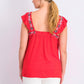 Style & Co Women's Embroidered Flutter-Strap Tank Top Dark Red Size XX Large