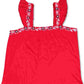 Style & Co Women's Blouse Cherry Cropped Flutter Embroidered Red Size X-Large
