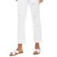 Style & Co Women's Ripped Crop Straight Jeans White Size 18
