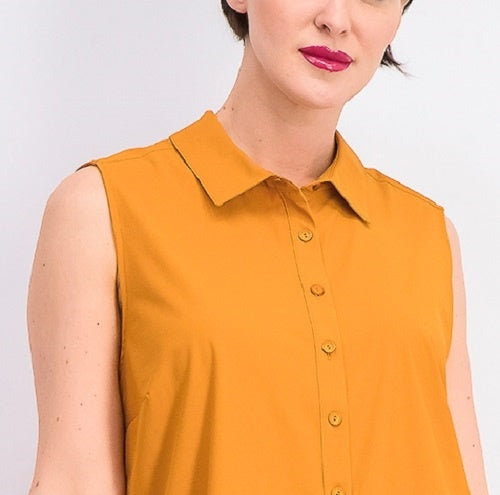 Alfani Women's Sleeveless Knit Button-Front Tunic Orange Size X-Small