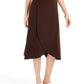 JM Collection Women's Solid Tulip Hem Skirt Brown Size Medium