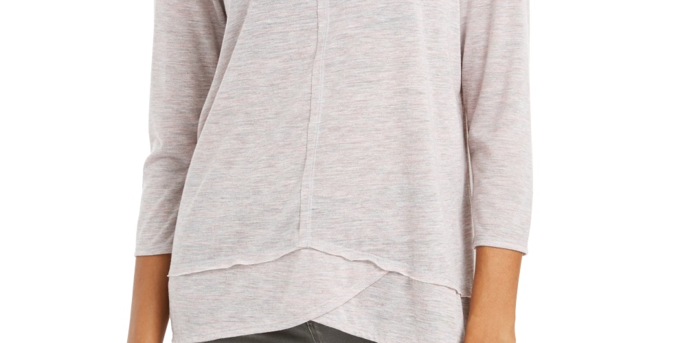 Style & Co Women's V Neck Top Pink Size X-Small