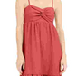 INC International Concepts Women's Linen Blend Twist Front Midi Dress Orange Size Large