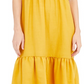 INC International Concepts Women's Linen Blend Twist Front Midi Dress Yellow Size X-Large