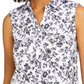 Charter Club Women's Toile Print Sleeveless Shirt Black Size 16