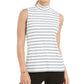 Charter Club Women's Sleeveless Mock Neck Top White Size X-Large