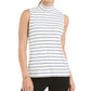 Charter Club Women's Sleeveless Mock-Neck Top White Size Large