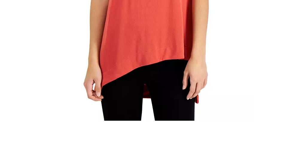 Alfani Women's Asymmetrical Sleeveless Top Red Size XX Large
