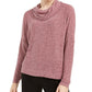 BCX Junior's High Low Cowl Neck Sweater Pink Size Small
