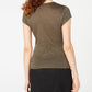 BCX Juniors' Wrap Bar-Detail Top Dark Green Size Small