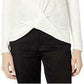 BCX Junior's Twist Front Rib Knit Sweater White Size X-Small