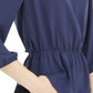 BCX Junior's Split Sleeve Cinched Waist Top Navy Size Small