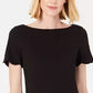 Kasper Women's Scalloped Crepe Dress Black Size 10
