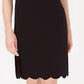 Kasper Women's Scalloped Crepe Dress Black Size 10