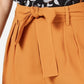 Bar III  Women's Crepe Belted Shorts Dark Brown Size 10