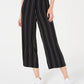 Bar III  Women's Cropped Stripe Pants Black Size 14